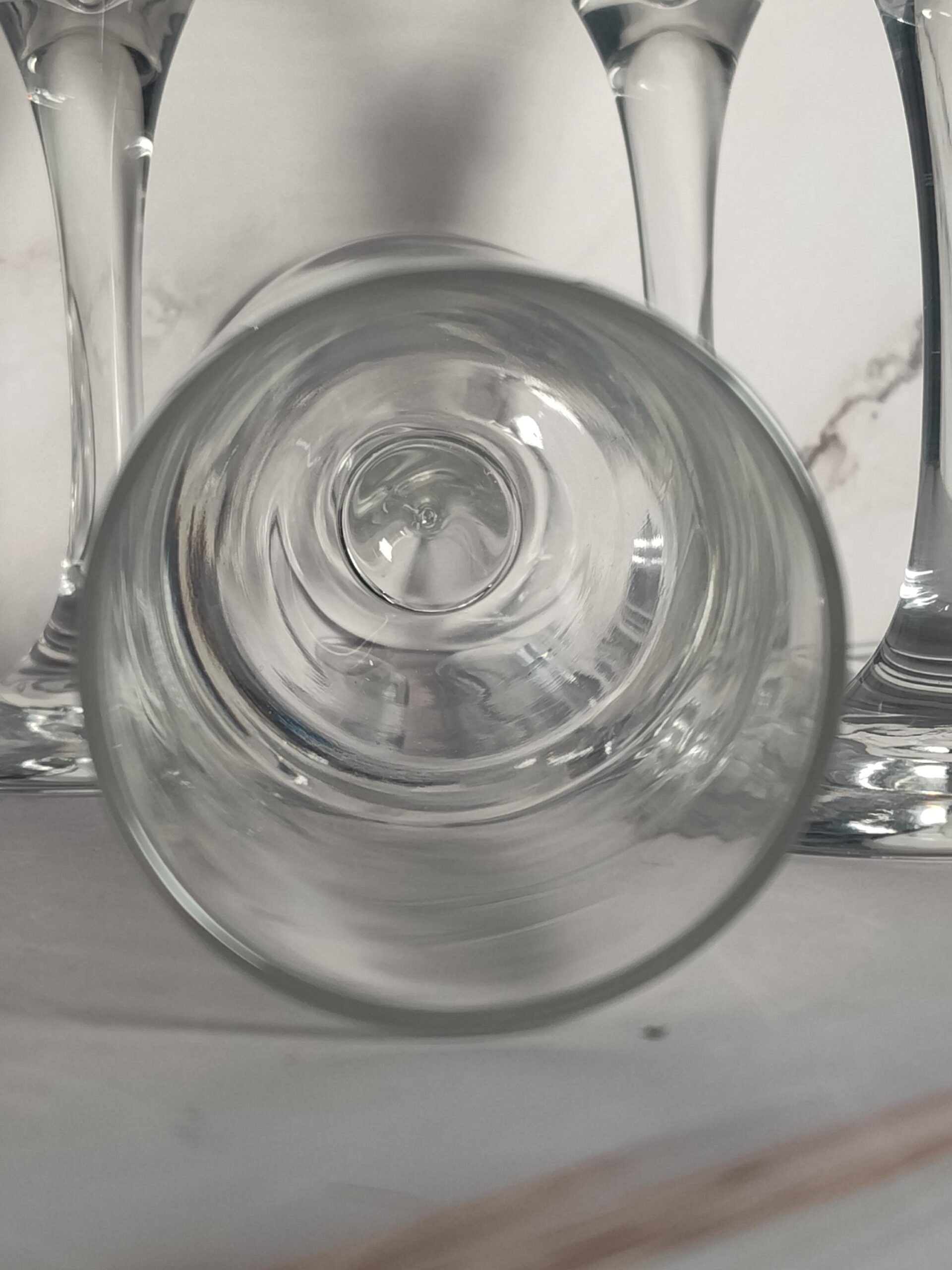 Vintage Optic Swirl Champagne Flutes Set of 4 Clear Glass Tulip Toasting Glasses - Image 3