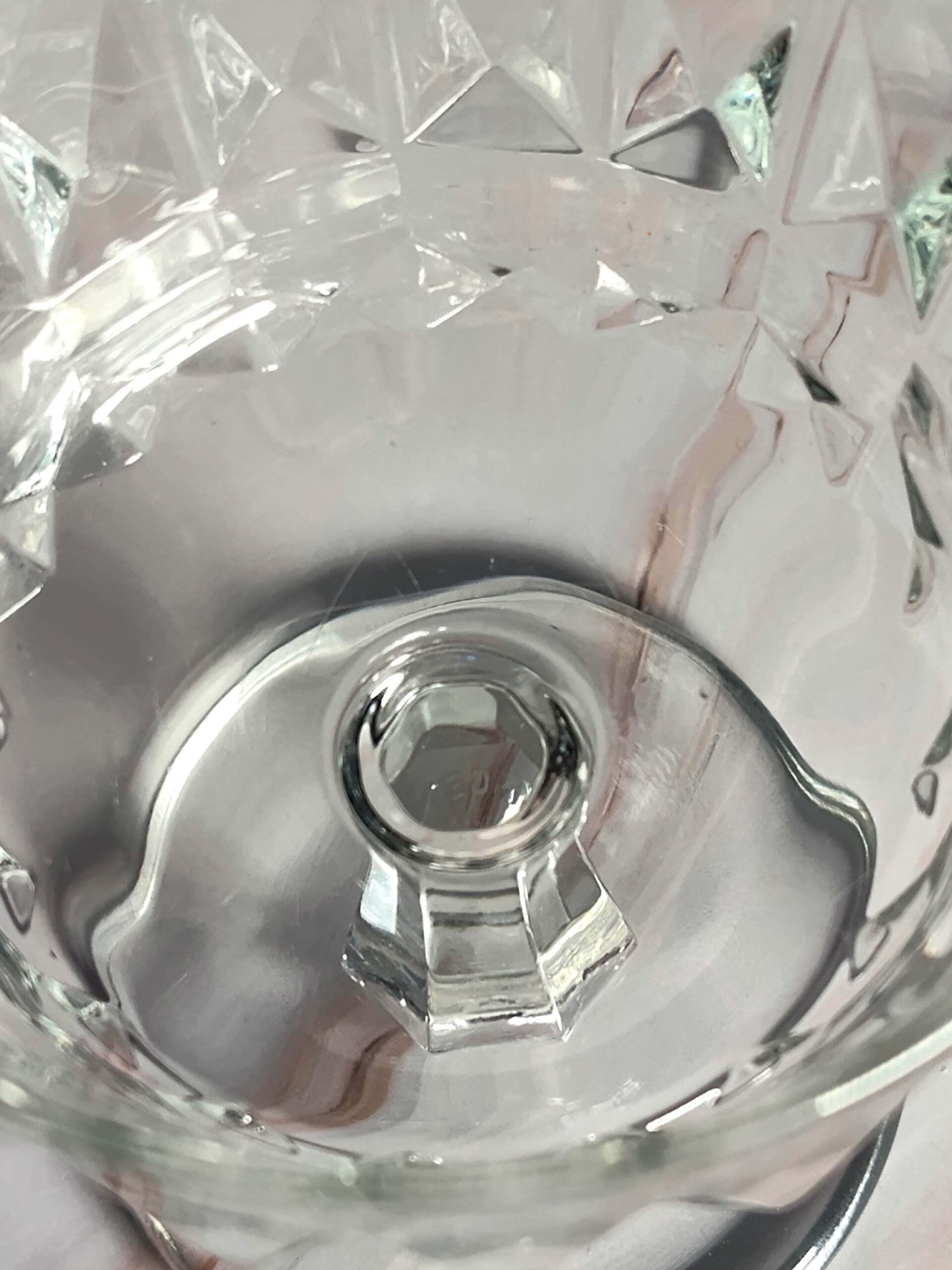 Anchor Hocking Bolingbrook Sherbet Glasses Pair Clear Diamond Point Champagne Coupe - Image 4