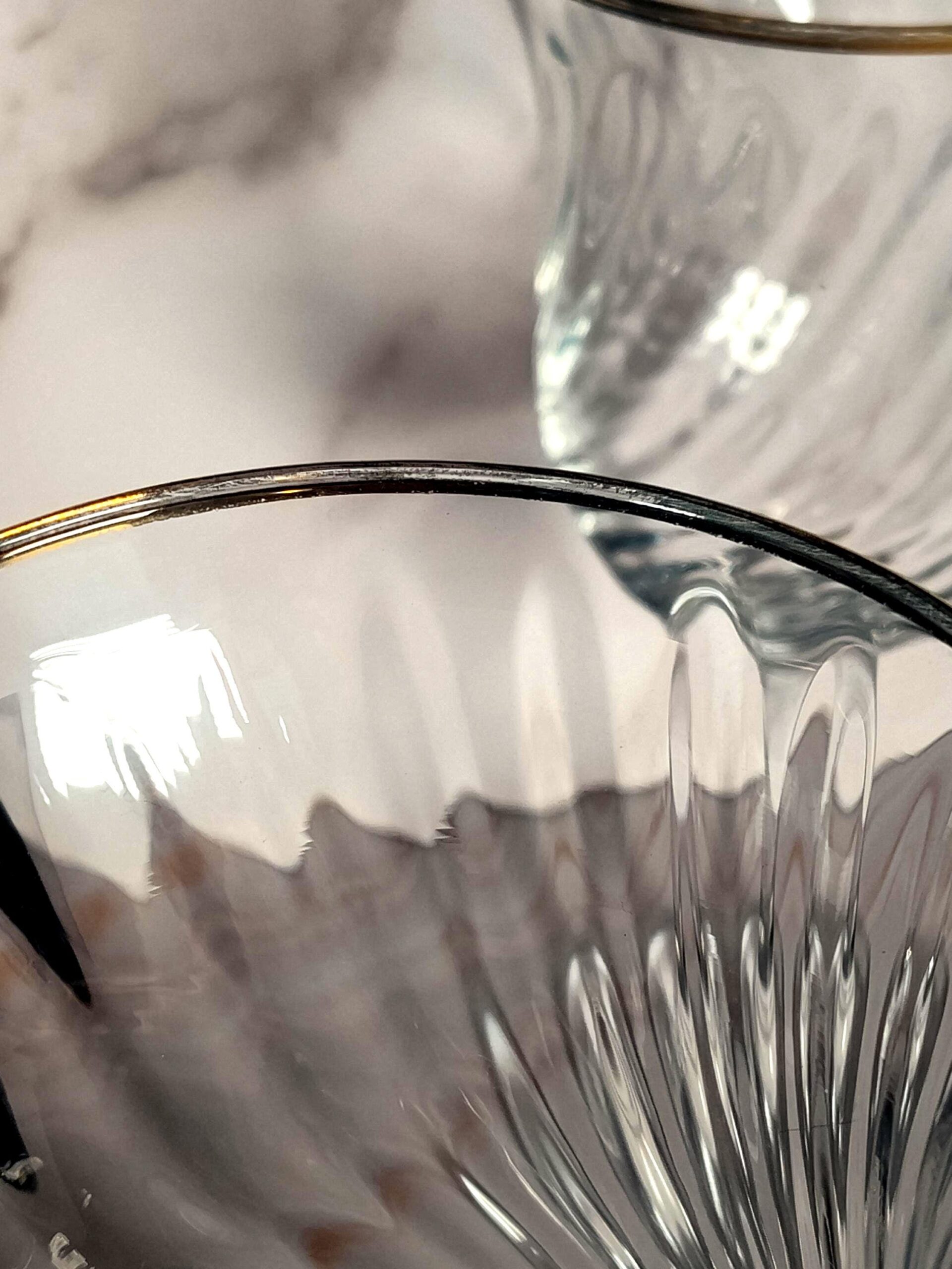 Cristal D'Arques Rambouillet Gold Rim Water Goblets Set of 4 French Crystal Swirl - Image 2