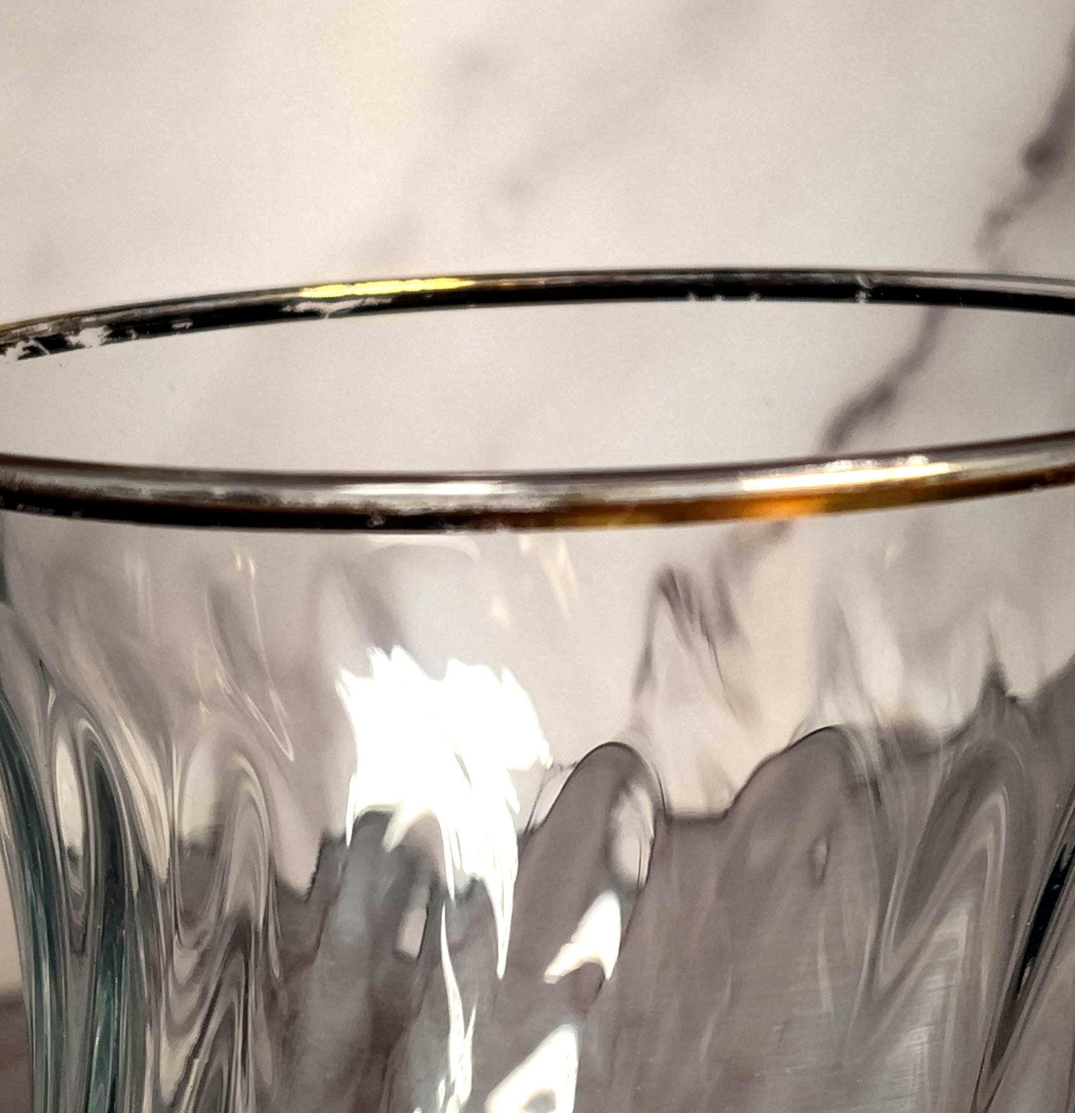 Cristal D'Arques Rambouillet Gold Rim Water Goblets Set of 4 French Crystal Swirl - Image 4