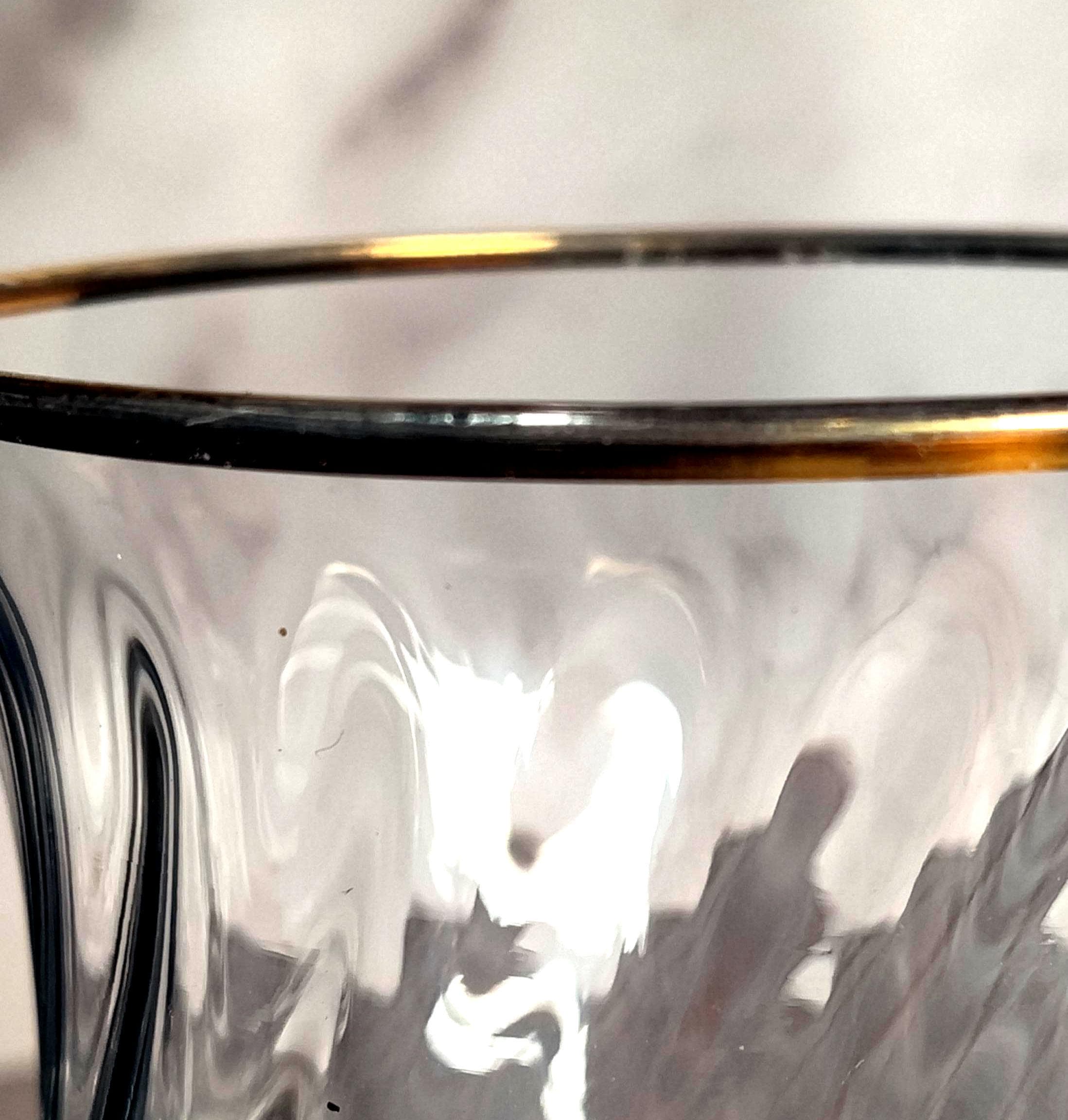 Cristal D'Arques Rambouillet Gold Rim Water Goblets Set of 4 French Crystal Swirl - Image 6