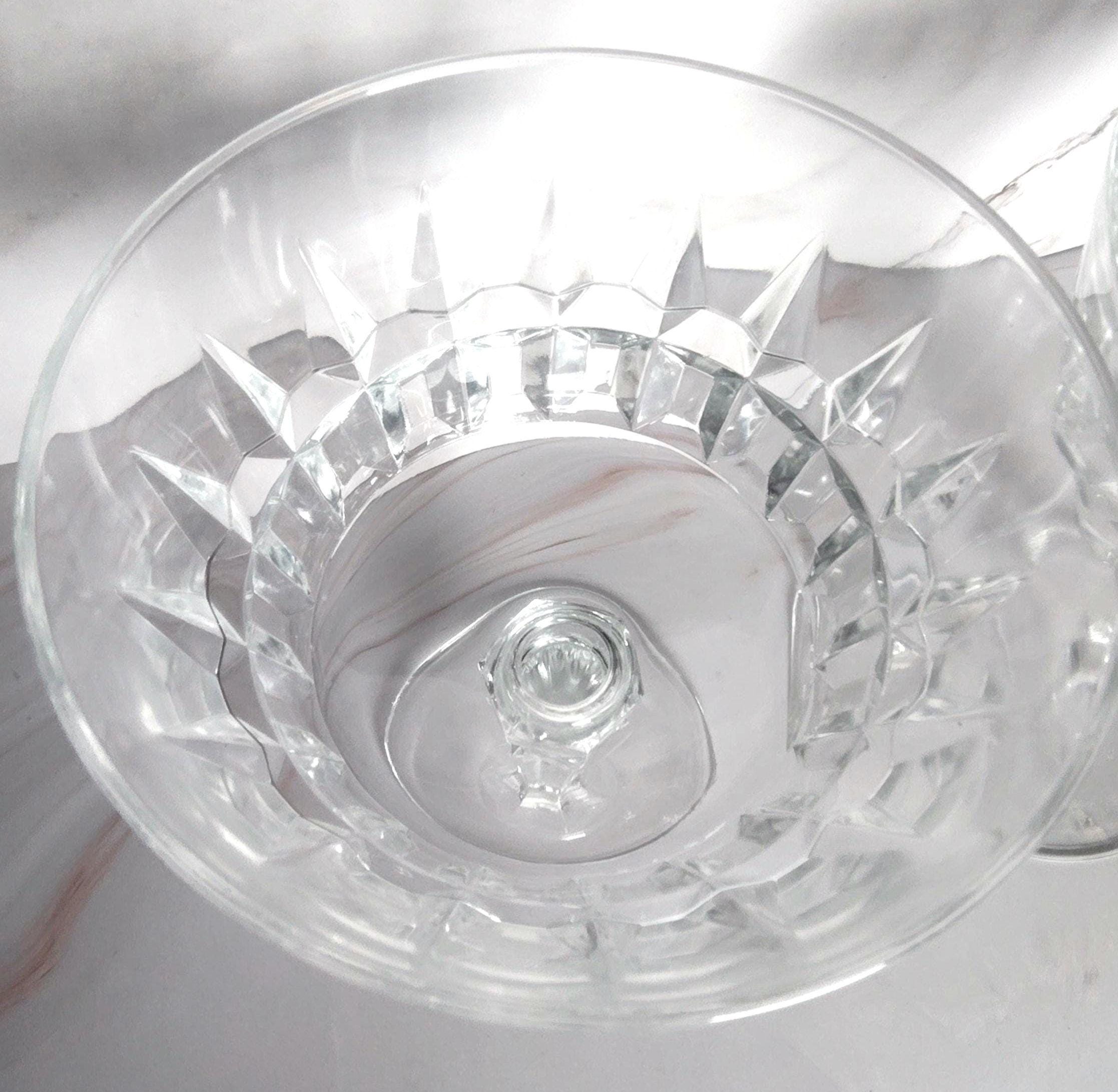 Cristal d'Arques Longchamp Champagne Coupe Glasses Pair French Lead Crystal Cut Sherbet Stemware - Image 2