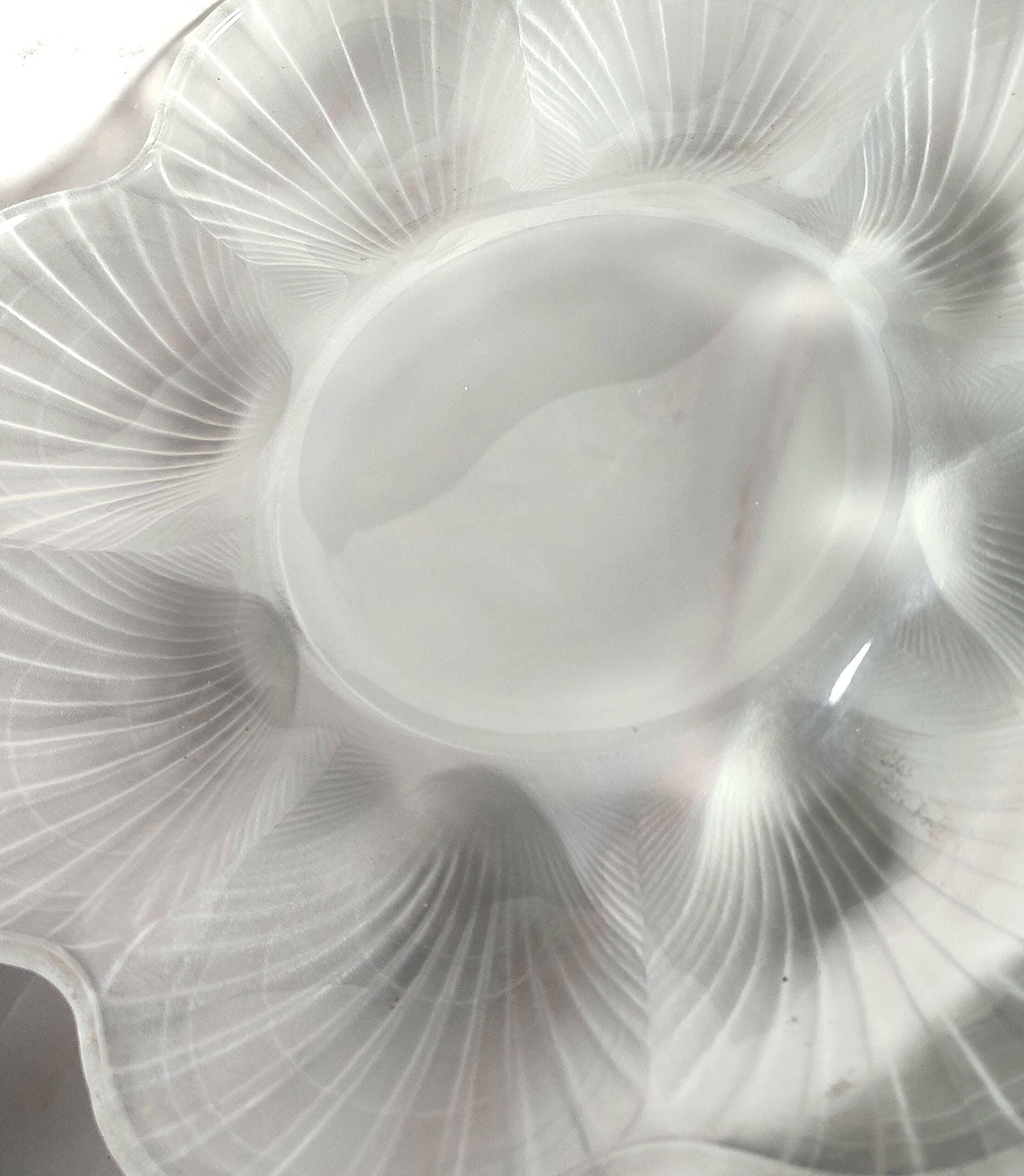 Mikasa Frosted Glass Seashell Scallop Serving Platter 12 Inch Coastal Beach Shell Plate Entertaining - Image 4