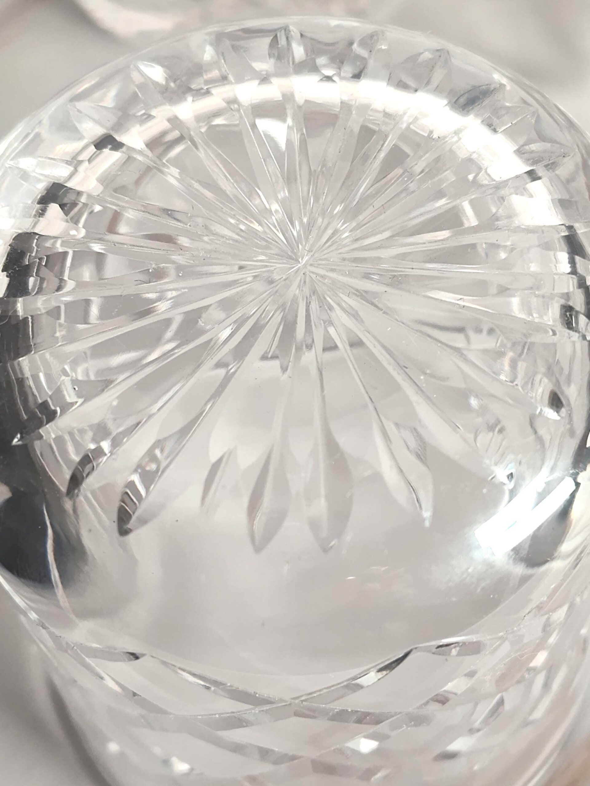 Vintage Cut Crystal Old Fashioned Glasses Set of 4 Diamond Crosshatch Barware - Image 4