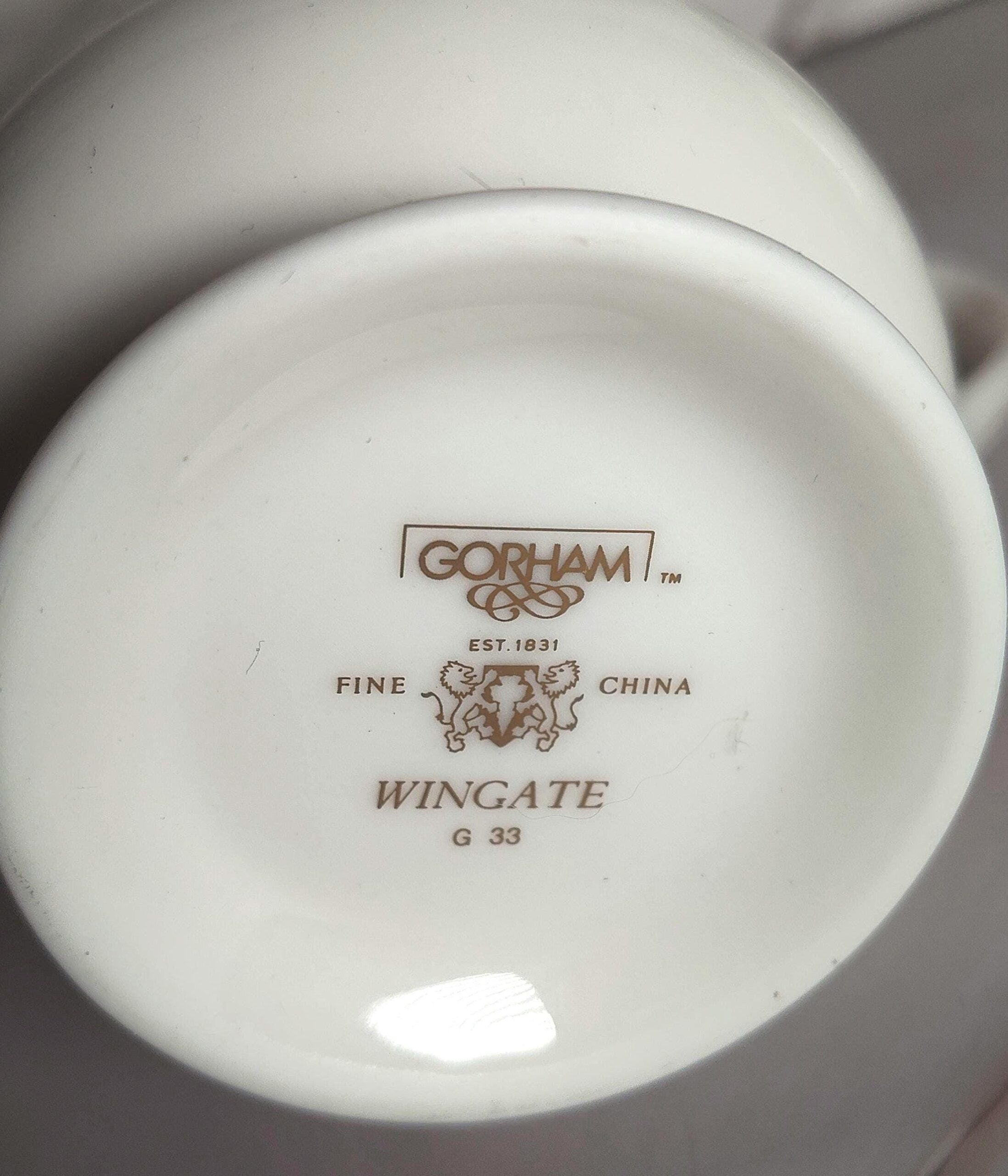 Gorham Wingate Creamer Sugar Set: Peach Floral Fine China Gold Trim - Image 3