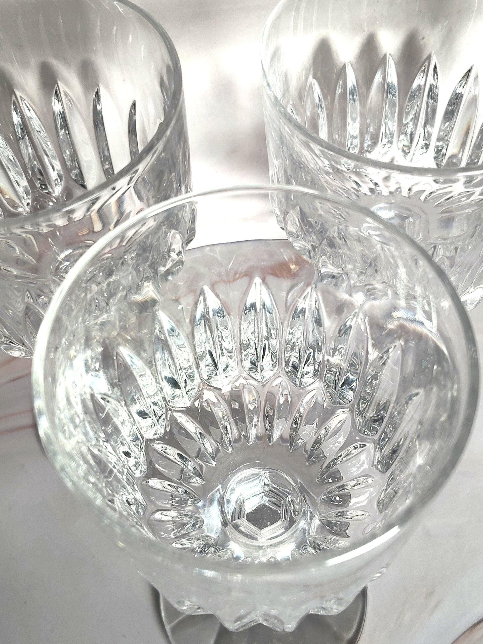 Nachtmann Angelique Claret Wine Glasses Set of 3 Cut Crystal Hexagonal Stem Germany - Image 2