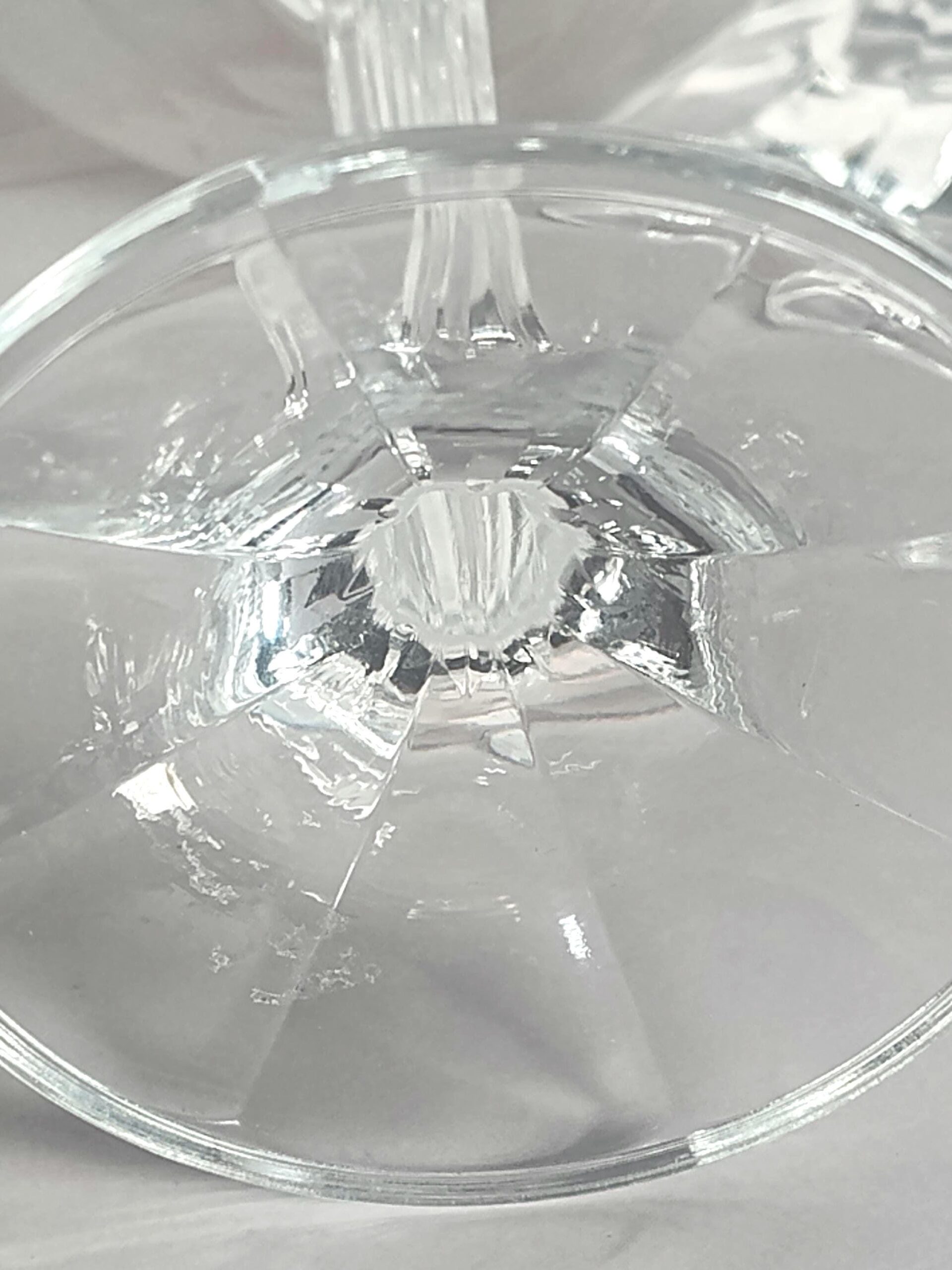 Bohemia Geneve Crystal Wine Goblets, Gold Trim, Faceted Stem Pair - Image 4