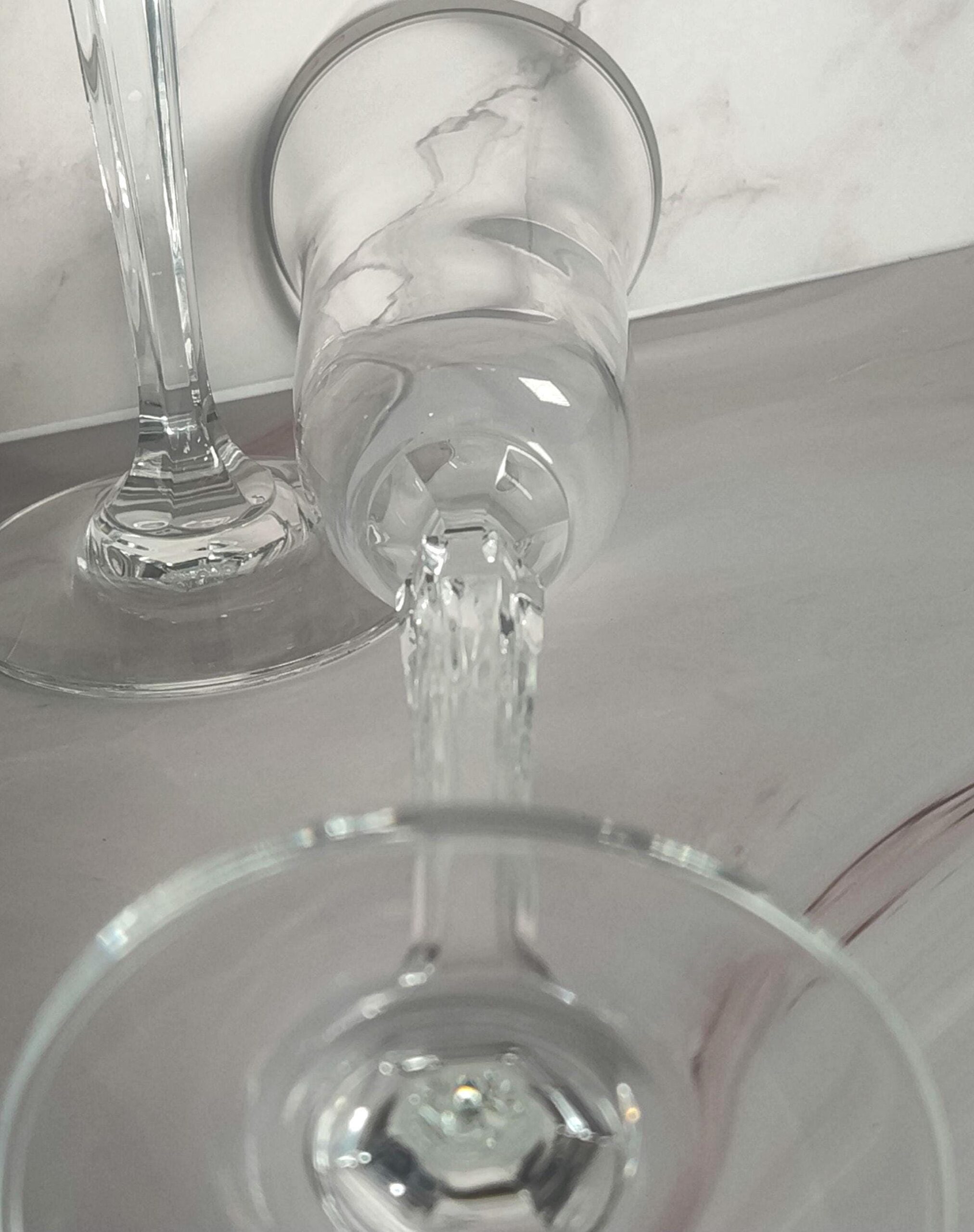 Mikasa Briarcliffe Platinum Rim Lead Crystal Champagne Flutes Set of 3 Faceted Stem - Image 5