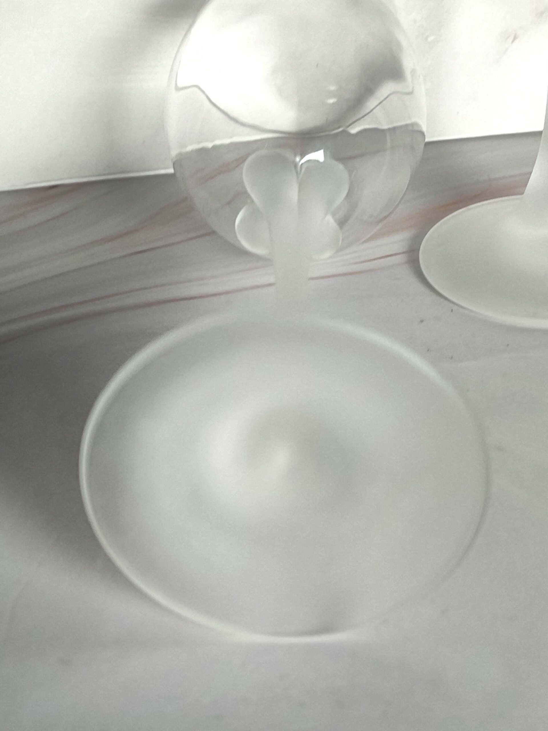 Cristal D'Arques Florence Wine Glasses Set of 2 Frosted Petal Stem French Crystal Vintage - Image 4