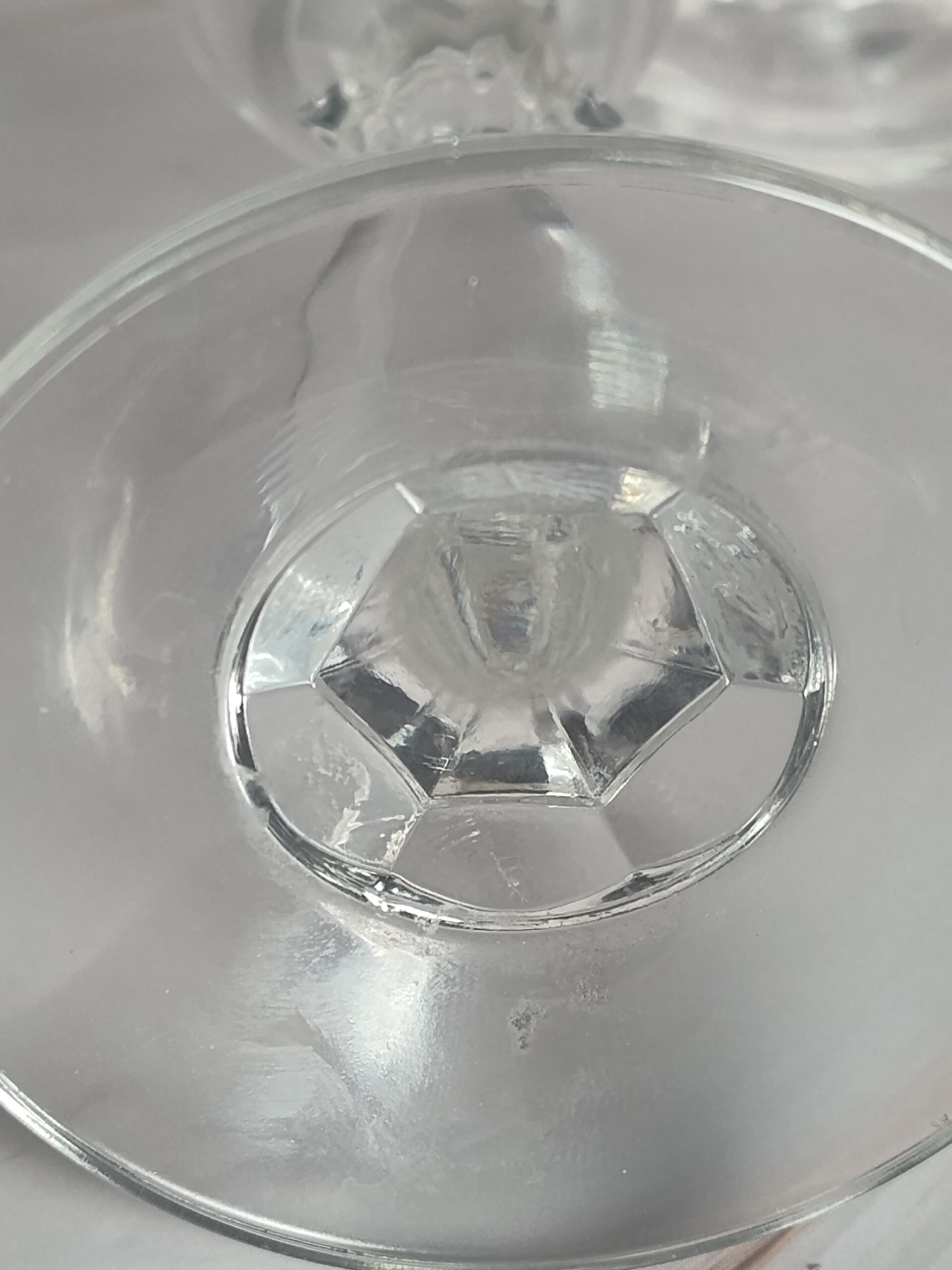 Royal Bavarian Crystal Champagne Flutes Set of 2 Faceted Hex Stem Vintage 8 3/8" Inch - Image 4