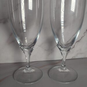 Schott Zwiesel Ballet Iced Tea Glasses Pair Crystal Optic Panel Twisted Knop Stem