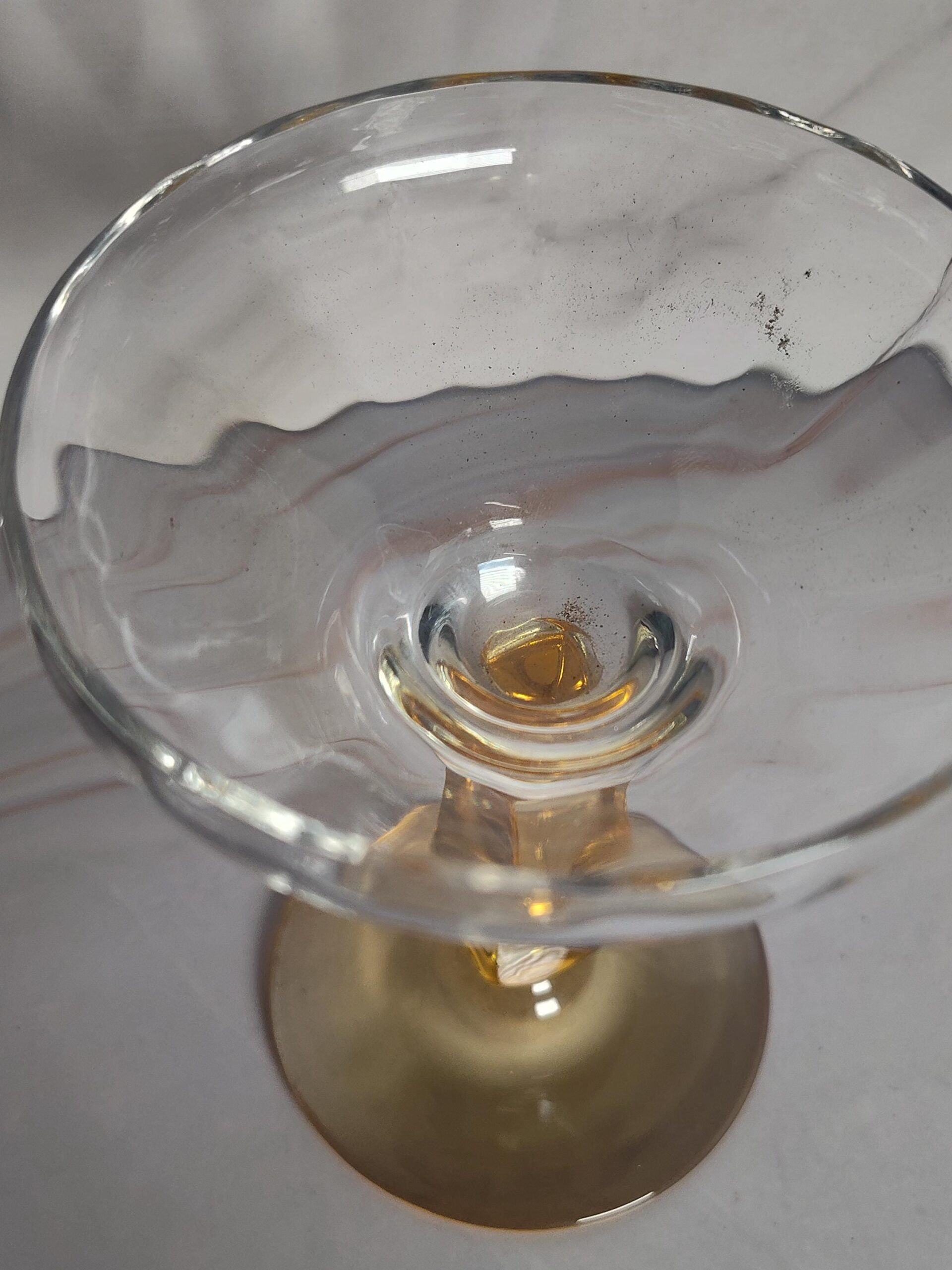 Fostoria Amber Stem Panel Optic Champagne Coupe Vintage Crystal Sherbet Glass - Image 2