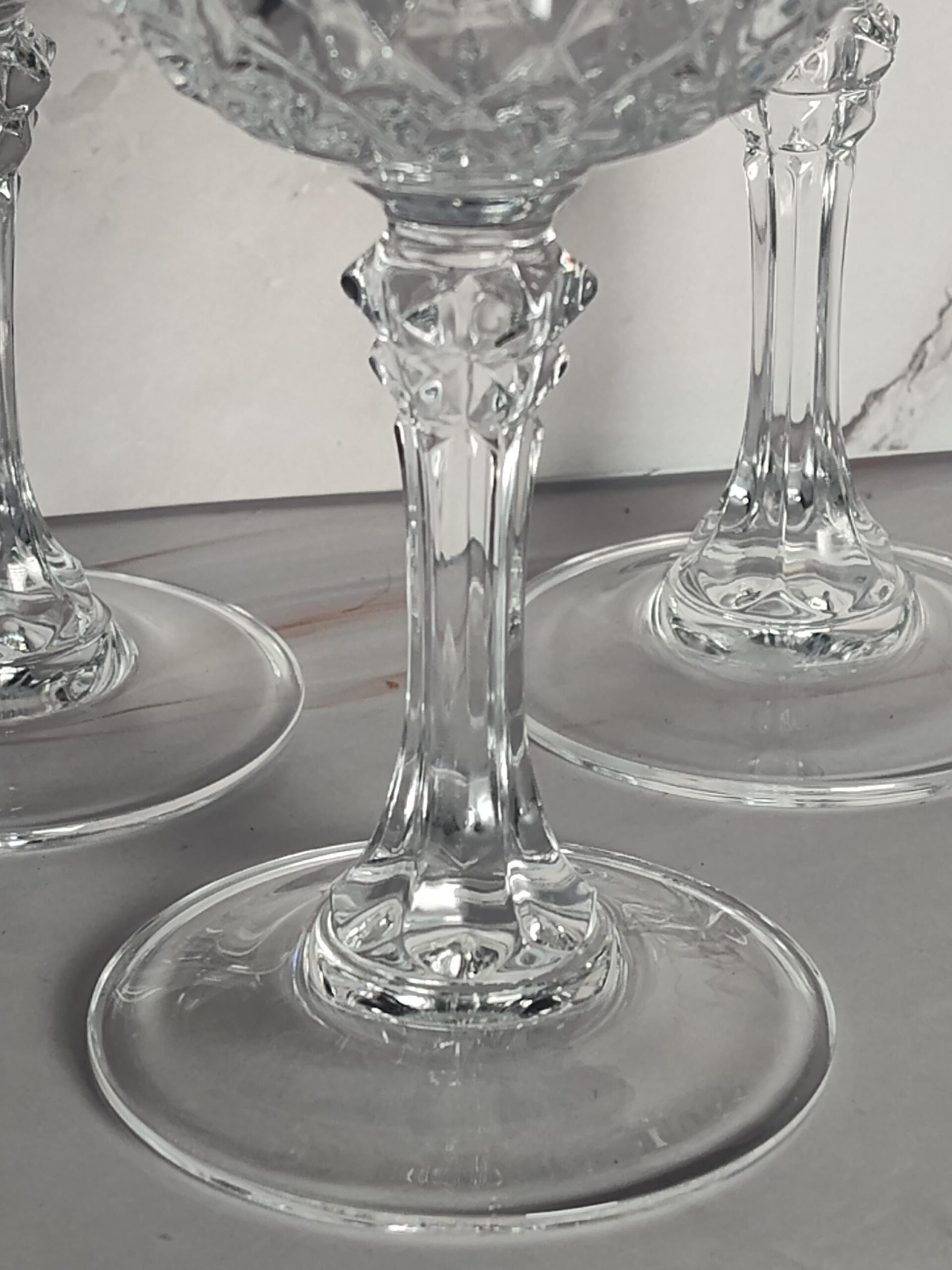 Cristal D'Arques Longchamp Wine Goblets Set of 3 Vintage French Lead Crystal 6 3/8 Inch - Image 2