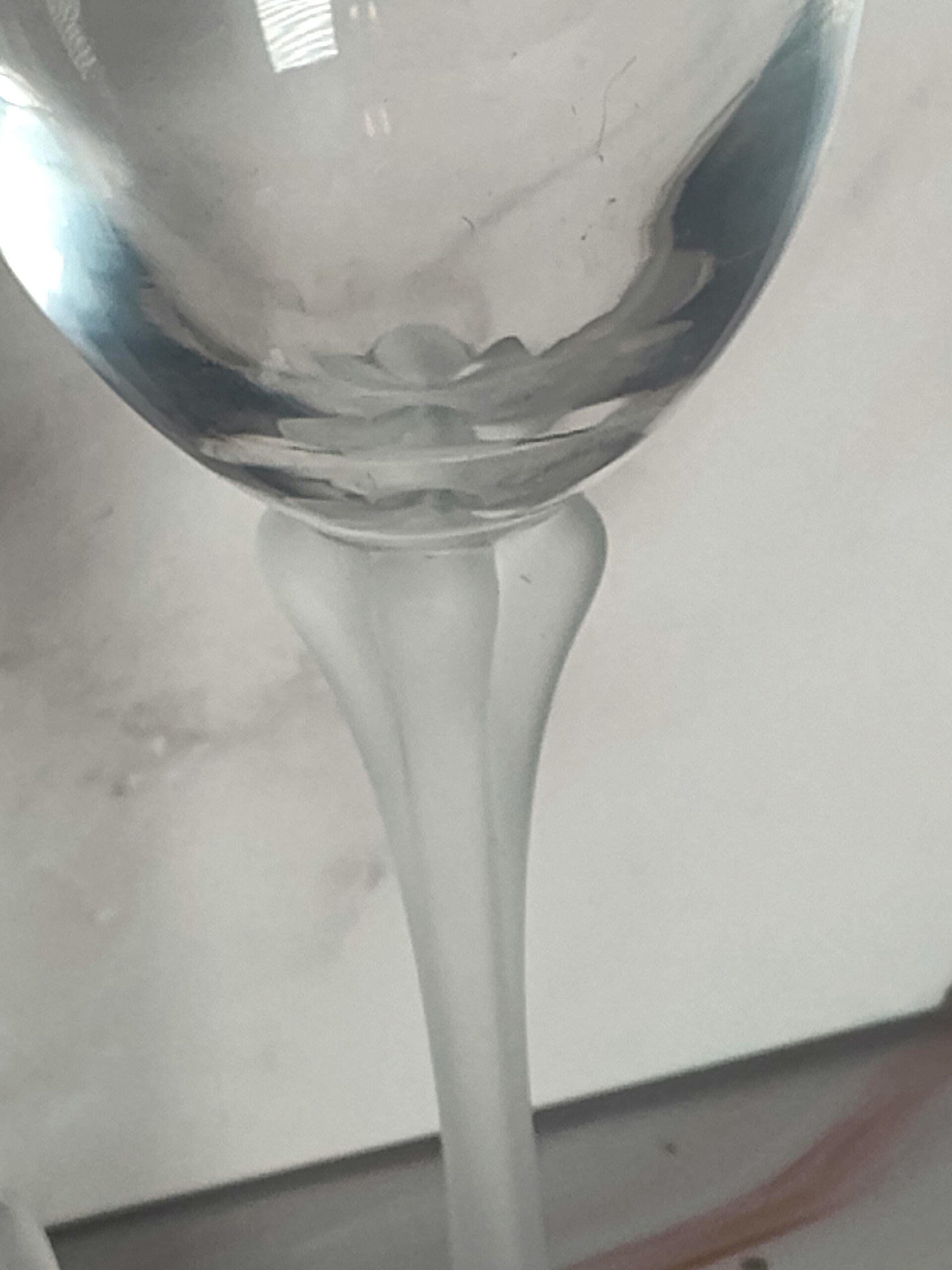 Cristal D'Arques Florence Wine Glasses Set of 2 Frosted Petal Stem French Crystal Vintage - Image 6